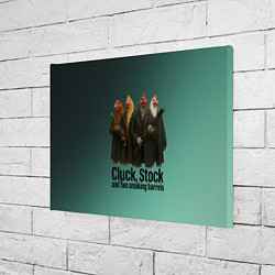 Холст прямоугольный Петухи - карты деньги два ствола, цвет: 3D-принт — фото 2