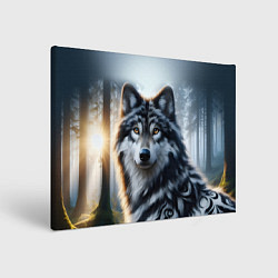 Холст прямоугольный Морда волка - Россия, цвет: 3D-принт
