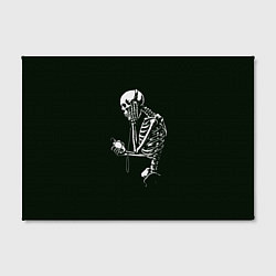Холст прямоугольный Скелет слушает музыку, цвет: 3D-принт — фото 2