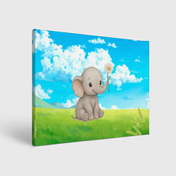 Картина прямоугольная Слоненок с цветочком