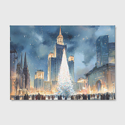 Холст прямоугольный Новый год в Москве, цвет: 3D-принт — фото 2