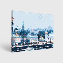 Холст прямоугольный Иллюстрация Московский новый год, цвет: 3D-принт