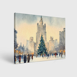 Картина прямоугольная Москва новогодняя елка