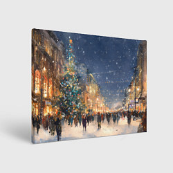 Картина прямоугольная Новый год в Москве новогодняя елка