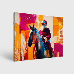 Картина прямоугольная Дед Мороз на коне