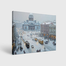 Картина прямоугольная Новогодняя улица Питера
