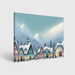 Картина прямоугольная Новогодние дома