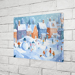 Холст прямоугольный Предновогодний день во дворе, цвет: 3D-принт — фото 2