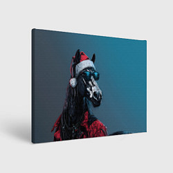 Картина прямоугольная Лошадь в новогоднем стиле