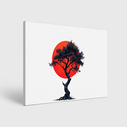 Картина прямоугольная Японское дерево и солнце