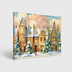 Холст прямоугольный Новогодний город, цвет: 3D-принт