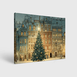 Картина прямоугольная Новогодний старый город