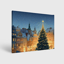 Картина прямоугольная Новый год в старом городе