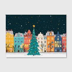 Холст прямоугольный Новогодняя ночь в городе, цвет: 3D-принт — фото 2