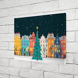 Холст прямоугольный Новогодняя ночь в городе, цвет: 3D-принт — фото 2