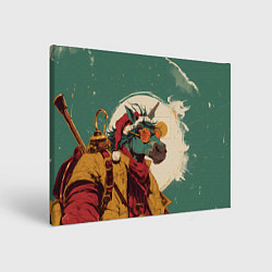 Картина прямоугольная Новогодний конь в желтых очках