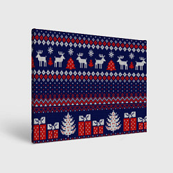 Картина прямоугольная Новогодний вязаный паттерн