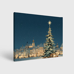 Картина прямоугольная Новогодняя атмосфера в городе