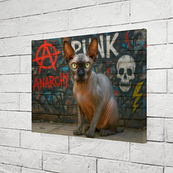 Холст прямоугольный Сфинкс на фоне стены с граффити, цвет: 3D-принт — фото 2