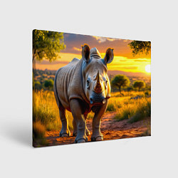 Картина прямоугольная Носорог саванны