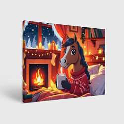 Холст прямоугольный Лошадка зимним вечером, цвет: 3D-принт