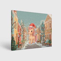 Картина прямоугольная Маленькая новогодняя милая лошадка