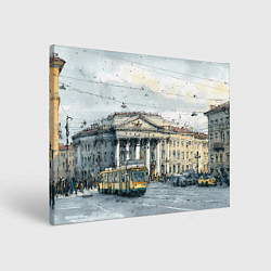 Холст прямоугольный Зимняя улица Санкт-Петербурга, цвет: 3D-принт