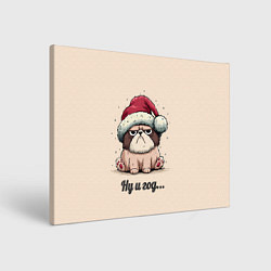 Холст прямоугольный Уставший песик - ну и год, цвет: 3D-принт