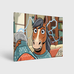 Холст прямоугольный Конь и недоразумение, цвет: 3D-принт