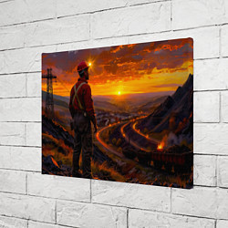 Холст прямоугольный Шахтёр на закате, цвет: 3D-принт — фото 2