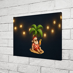 Холст прямоугольный Санта чиллит под пальмой, цвет: 3D-принт — фото 2