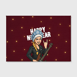 Холст прямоугольный Снегурочка рокерша, цвет: 3D-принт — фото 2