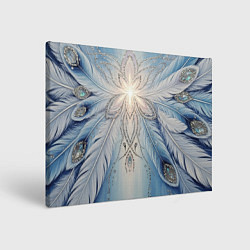 Картина прямоугольная Ледяной перьевой орнамент со светом