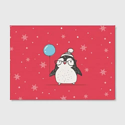 Холст прямоугольный Влюбленная пингвинка, цвет: 3D-принт — фото 2