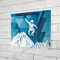 Холст прямоугольный Горы и сноубордист, цвет: 3D-принт — фото 2