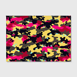 Холст прямоугольный Камуфляж: желтый/черный/розовый, цвет: 3D-принт — фото 2