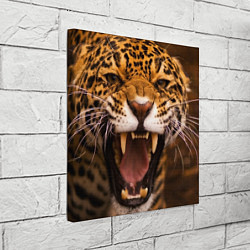 Холст квадратный Ярость леопарда, цвет: 3D-принт — фото 2