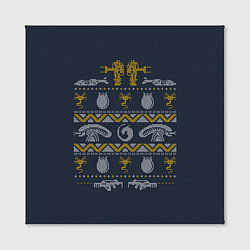 Холст квадратный Новогодний свитер Чужой, цвет: 3D-принт — фото 2