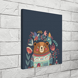 Холст квадратный Осенний медведь, цвет: 3D-принт — фото 2