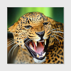 Холст квадратный Свирепый леопард, цвет: 3D-принт — фото 2
