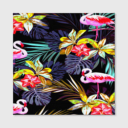 Холст квадратный Тропический фламинго, цвет: 3D-принт — фото 2