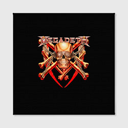 Холст квадратный Megadeth: Gold Skull, цвет: 3D-принт — фото 2