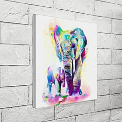 Холст квадратный Акварельные слоны, цвет: 3D-принт — фото 2