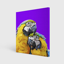 Картина квадратная Попугайчики