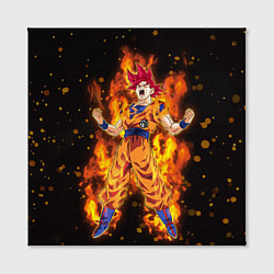 Холст квадратный Fire Goku, цвет: 3D-принт — фото 2