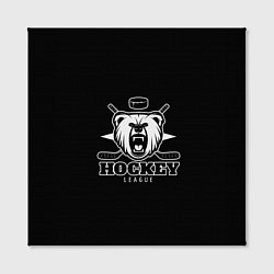 Холст квадратный Bear hockey, цвет: 3D-принт — фото 2