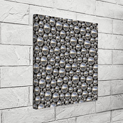 Холст квадратный Серебряные шары, цвет: 3D-принт — фото 2