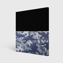 Картина квадратная Камуфляж: черный/голубой