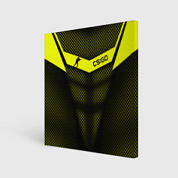 Холст квадратный CS:GO Yellow Carbon, цвет: 3D-принт