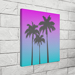 Холст квадратный Пальмы 80s, цвет: 3D-принт — фото 2
